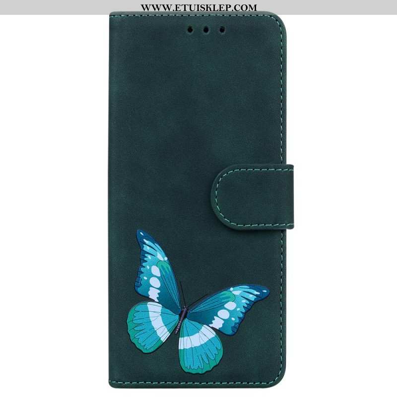 Etui Folio do Samsung Galaxy A53 5G Motyl Dotykający Skóry